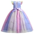 thumbnail image 2 of IBTOM CASTLE Kids Girls Long Communion Princess Dresses Flower Pageant Party Wedding Floor Length Dance Evening Gowns 7-8 Years Rainbow Purple, 2 of 8