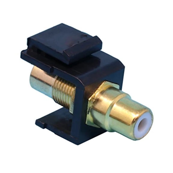 RiteAV RCA White Keystone Coupler Black Female/Female