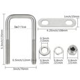 thumbnail image 2 of YOUNTHYE Lot de 4 Boulons Carrés en U Largeur Intérieure 2-1/2 Pouces Boulons en U en Acier Inoxydable avec Rondelles et Écrous, Pièces de Rechange et Accessoires pour Autom, 2 of 7