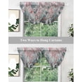 thumbnail image 5 of Waterfall Valances for Windows, Pink Teal Forest Kitchen Sheer Valance Curtains, Modern Oil Painting Art Rod Pocket Elegant Swag Valances for Living Room Bedroom, 47.2"x38.5", 1 Panel, 5 of 8