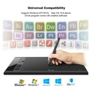 UGEE M708 10 x 6 Graphics Tablet, 8192 Pressure Sensitivity, Battery-Free Stylus, Black
