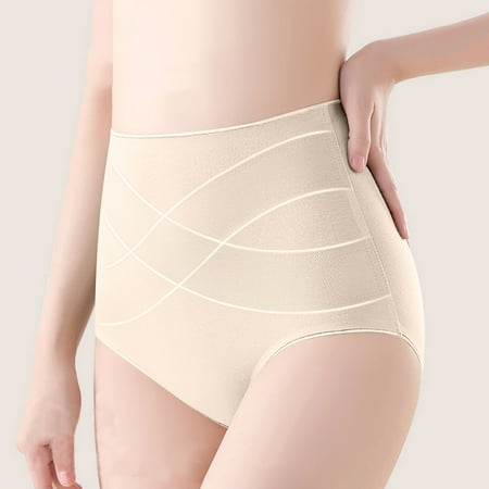 Summer Savings  Women s Large Size High Waist Underwear  Soft Seamless Panties  Elastic Waistband  Comfortable Cotton  Everyday Use  Breathable Undergarments  Plus Size for Curvy Women | Beige XL