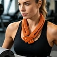 thumbnail image 2 of Neck Reusable Cooling Wraps Neck Cooler Ice Bandanas Scarf for Hot Weather Summer | Running Walking Riding Women Men (Orange), 2 of 5