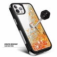 thumbnail image 5 of NageBee Designed for iPhone 12 / 12 Pro with [Built-in Screen Protector] Case MagSafe Compatible With Diamond Wrist Strap Lanyard, Glitter Floating Liquid Cute Case (Orange), 5 of 6