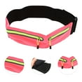 thumbnail image 3 of Unique Bargains 1 Pc Reflective Double Pocket Running Waist Pack for Hiking Gym Polyester Rose Red, 3 of 4