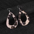 thumbnail image 6 of Ayyufe Women Leopard Print Teardrop Dangle Leather Hook Earrings, 6 of 7
