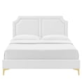 thumbnail image 4 of Modway Novi Modern Performance Velvet King Bed - White Finish, 4 of 9