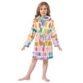 thumbnail image 6 of FORMRS Niños Bathrobe Unisex Hooded Robe Soft Plush Pajamas Sleepwear, Size 2-3T, Yellow Circles, 6 of 7