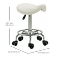 thumbnail image 3 of HOMCOM Tabouret Selle Réglable à Roulettes Chaise de Salon pour Massage Spa Blanc, 3 of 10
