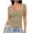 *Khaki, variant on Women's Square Neck Short Sleeve T-Shirt,Casual Slim Fit Basic Tee Beige,Women's Plus L