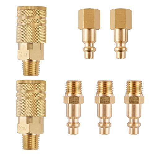 5Pc Solid Brass Quick Coupler Set Connector Air Hose Fitting 1/4" NPT Female 
