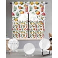 thumbnail image 2 of Summer Tropical Swag Kitchen Curtains Sets for Windows 24 Inch Length, Lemon Watermelon Palm Leaves Flower Short Window Curtain Panels Swags Valances and Tiers 3 Piece Set for Cafe/Dining Room, 2 of 5