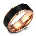 thumbnail image 4 of Wedding Ring For Men. 8mm Rose Gold Tungsten Wedding Band w Matte Black Top, 4 of 5