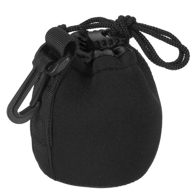 Unique Bargains 2.8' IDx3.9' H Camera Lens Bag with Thick Protective Neoprene Black