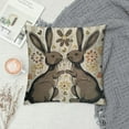 thumbnail image 2 of Qinduosi Easter Bunny Pillow Covers of Bow Rabbit Polka Dot Grey Stripes Decorative Throw Pillows Spring Holiday Pillow Cases Farmhouse Home Decor for Sofa Couch Porch White, 2 of 5