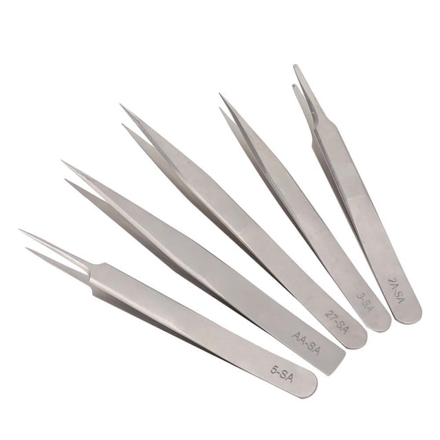 Pinces, 5 Pcs/ensemble Pinces Antimagnétiques en Acier Inoxydable Ensemble d'Outils Pinces Design Exquis