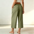 thumbnail image 5 of Luvrsol Capris for Women High Rise Wide Leg Capri Pants Loose Straight Leg Summer Casual S-2XL, 5 of 7
