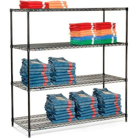 

Nexel 5 Tier Black Epoxy Wire Shelving Starter Unit 60 W x 21 D x 63 H