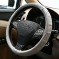 thumbnail image 2 of Comfort Grips Steering Wheel Cover - Contourz Pro Grip Leather Small (13.5 - 14.4) Grey / White, 2 of 3
