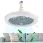 Ceiling Fan Light Mini FIMEI Socket Ceiling Fan with Light, Dimmable, 3 Wind Speeds, Remote Control