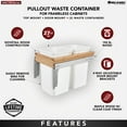 thumbnail image 5 of Rev-A-Shelf Top Mount Double Pullout Under Cabinet Trash Can, 27 Qt, 4WCTM-15DM2-343-FL, 5 of 8