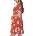 thumbnail image 2 of Balery Japanese Maneki Cats Vestidos sueltos de manga corta para mujer, vestidos de verano 2025, vestidos casuales de corte A con vuelo., 2 of 6