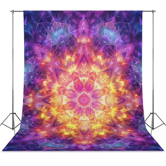 Kaleidoscope Mandala Colorful Floral Boho Spring Backdrop Backdrops for Photography Photo Background Nature Scenery Banner