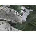 thumbnail image 3 of Ambesonne Savannah Quilted Coverlet 3 Pcs, White Tiger in the Jungle, King Size, Pale Grey Beige Green, 3 of 4