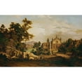 thumbnail image 3 of Georg Petzolt 14x11 Black Modern Framed Museum Art Print Titled - Italian Landscape with Pilgrims, 3 of 5