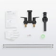 thumbnail image 5 of WOWOW Waterfall Bathroom Sink Faucet,Matte Black Two Handles Bathroom Faucet with Metal Pop up Sink Drain Stopper, 2 or 3 Holes Bathroom Basin Lavatory Mixer Tap with Deck Mount Plate, 5 of 7