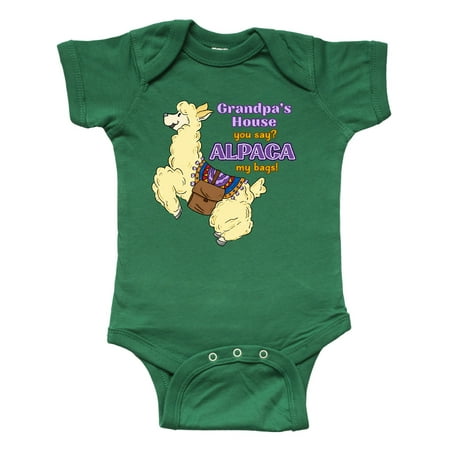 

Inktastic Cute Jumping Alpaca-Grandpa s House You Say ALPACA my bags! Gift Baby Boy or Baby Girl Bodysuit