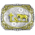 thumbnail image 1 of Moranse Religion Cross Cowboy Kneeling Prayer And Horse Design Belt Buckles, 1 of 6