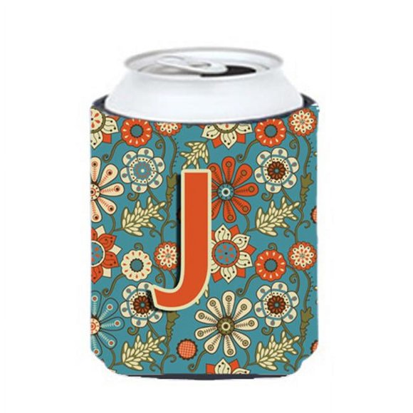 Carolines Treasures CJ2012-JCC Lettre J Fleurs Rétro Bleu Peut & Biberon