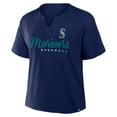 thumbnail image 2 of Women's-Profile  Navy Seattle Mariners Plus Size Wordmark Notch Neck T-Shirt, 2 of 5