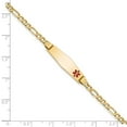 thumbnail image 3 of 14k Yellow Gold Bracelet Medical Figaro 7.5 mm 8 in Semi-Solid Soft Diamond Shape Red Enamel ID, 3 of 3
