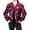 Hot Pink, variant on UJNDER Sequined Baseball Jacket for Women Shiny Sparkly Coat Stylish Fashion Outerwear Long Sleeve Red L