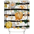 thumbnail image 4 of Fall Shower Curtain Set for Bathroom Watercolor Pumpkins for Thanksgiving Harvest Festival Decor Waterproof Polyester Fabric with Mat Hooks 71 x 71 Inches (Golden Harvest), 4 of 8