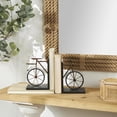 thumbnail image 3 of DecMode 6" Weathered Bike Black Metal Bookends (Set of 2), 3 of 16