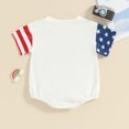 thumbnail image 4 of Okbabeha 100% Cotton One-Piece Romper Bodysuit, Embroidery USA White, 0-3 Months, 4 of 7