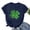 Navy, variant on Sequin T-Shirt Women Short Sleeve St. Patrick's Day Graphic Ladies Plus Size Tops Shimmer Loose Leisure Tops