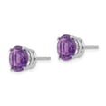 thumbnail image 6 of 14K White Gold 8mm Amethyst Stud Earrings, 6 of 7