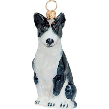 Bull Terrier Black and White Dog Glass Polish Christmas Ornament Decoration