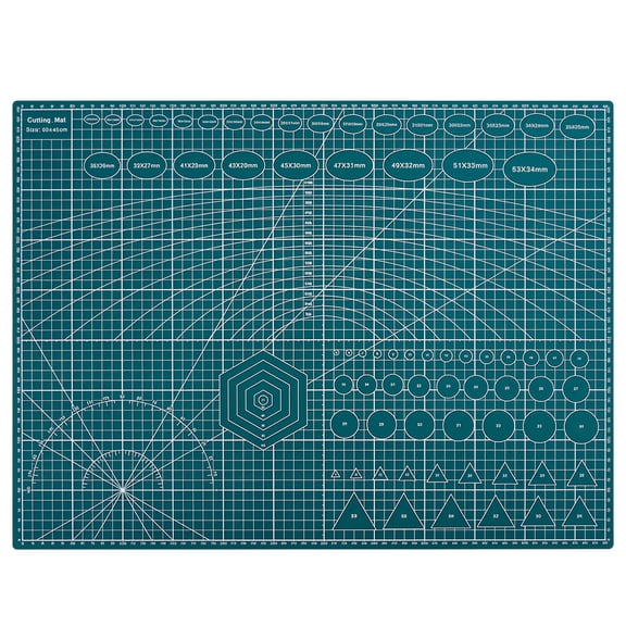 24" x 18" inch Green Self-Healing Cutting Mat, A2 Craft Board with Grid, Ideal for Crafts, Sewing, Fabric, Scrapbooking