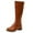 Brown, variant on Puntoco Winter Warm Boots Clearanc Women Retro Shoes Casual Thick Low-Heeled Plus Size Mid Calf Zipper Coffee 9.5(43)
