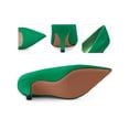 thumbnail image 2 of BLISSFUL STEP Women's Pointed Toe Printed Slip on Kitten Heel Pumps Green (Size 8), 2 of 5