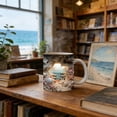 thumbnail image 5 of SIYTUAU Ceramic Coffee Mug Seashell Beach Design Ocean Coastal Theme Cup For Shell Lovers Nautical Home Decor Kitchen Drinkware 15 Oz, 5 of 6
