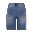 thumbnail image 6 of cfhntfmh Jean Shorts for Women Trendy Mid Waist Buttons Loose Bermuda Shorts Stretchy Wide Leg Denim Shorts with Pockets, 6 of 7