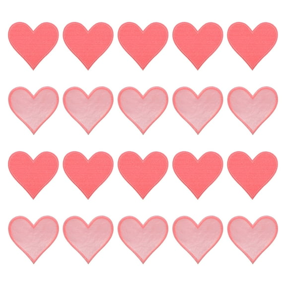 Uxcell Hearts Patches Hot Pink Iron-On Patch Sew Embroidered Applique 2.8x2.68 Inch Clothing Repair Backpack 20Pcs