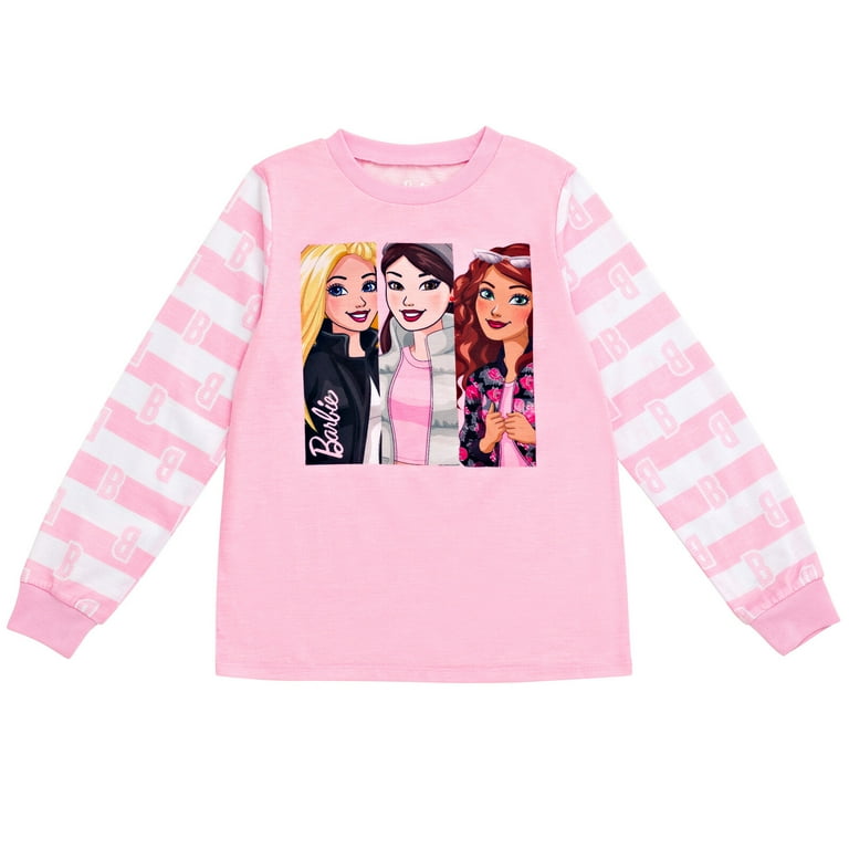 Free Shipping Barbie Big Girls Pajama Sleep Set and Slippers 3 Piece Little Kid to Big Kid Walmart