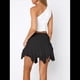 thumbnail image 5 of Falda Corta Plisada con Volantes Y2K de Encaje de Tiro Bajo para Mujer, Falda Asimétrica Holgada, Falda de Media Falda de Hada. Negro S, 5 of 6